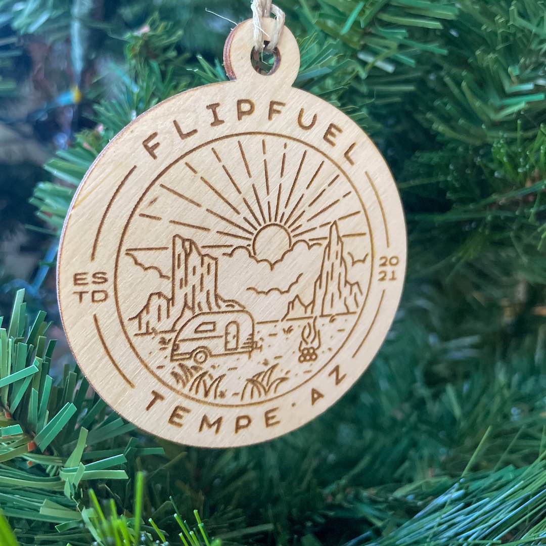 Hang your FlipFuel® Natural Birch Wood Ornament - Tempe, Arizona on the tree this holiday season or give as a gift! 